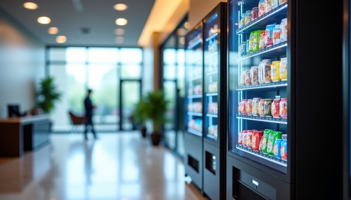 Quel est le revenu mensuel généré par un distributeur automatique ?